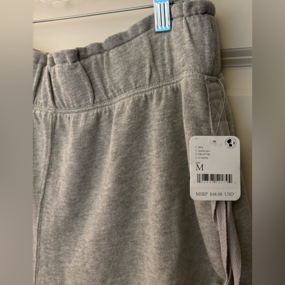 NWT Free People Movement Terry Sweat Shorts W/ Side Ties, Heather Gray, M - Picture 3 of 9
